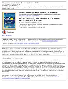 Critical Reviews in Food Science and Nutrition