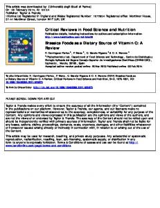 Critical Reviews in Food Science and Nutrition