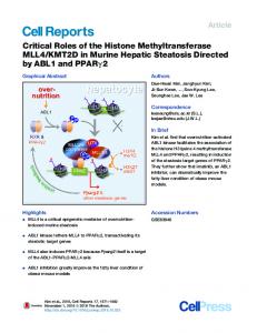 Critical Roles of the Histone Methyltransferase MLL4 ... - Cell Press