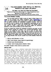 Crop growth simulation models