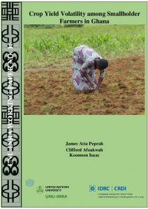 Crop Yield Volatility among Smallholder Farmers in ... - UNU Collections