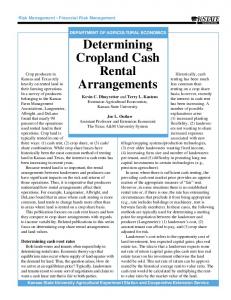 Cropland Cash Rental Arrangements