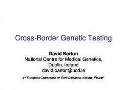 Cross-Border Genetic Testing