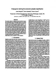 Cross-genre training for automatic prosody classification