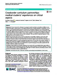 Crossborder curriculum partnerships - BMC Medical Education