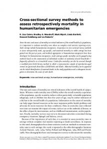 Crosssectional survey methods to assess