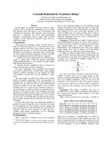 Crosstalk Reduction by Transistor Sizing