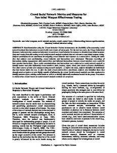 Crowd Social Network Metrics and Measures for Non-lethal Weapon ...