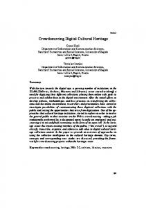 Crowdsourcing Digital Cultural Heritage - FFZG