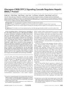CRTC2 Signaling Cascade Regulates Hepatic