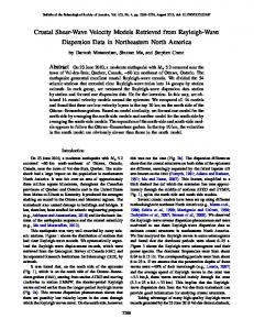 Crustal Shear-Wave Velocity Models Retrieved ... - GeoScienceWorld