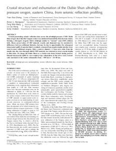 Crustal structure and exhumation of the Dabie Shan ... - Stanford Earth