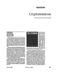 Cryptonomicon - American Mathematical Society