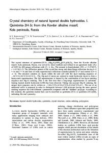 Crystal chemistry of natural layered double ... - GeoScienceWorld