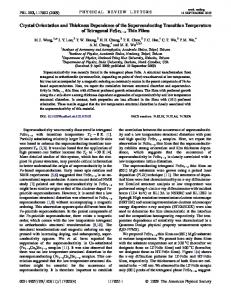 Crystal Orientation and Thickness Dependence of the ...