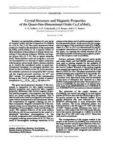 Crystal Structure and Magnetic Properties of the