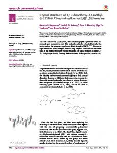 Crystal structure of 4,10-dimethoxy-13-methyl-6H ... - Semantic Scholar