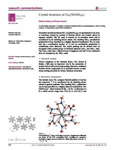 Crystal structure of Cs2[Th(NO3)6] - BioMedSearch