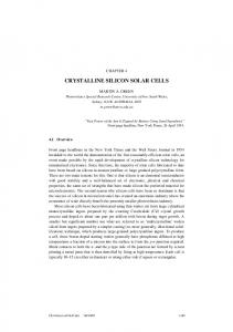 CRYSTALLINE SILICON SOLAR CELLS