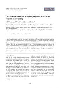 Crystalline structure of annealed polylactic acid and its relation to ...