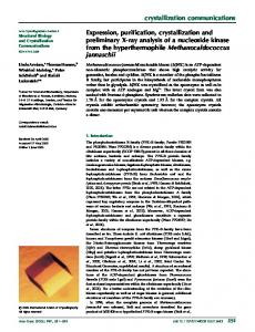 crystallization communications Expression, purification, crystallization ...