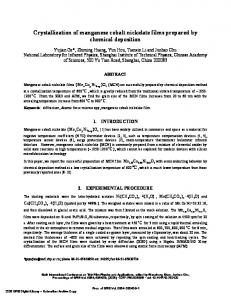 Crystallization of manganese cobalt nickelate films ...