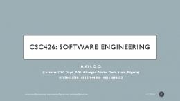 csc426: software engineering