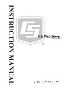 CSI Web Server Manual