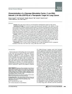 CSTF2 - Clinical Cancer Research