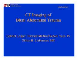 CT Imaging of Blunt Abdominal Trauma