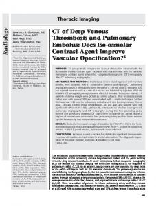 CT of Deep Venous Thrombosis and Pulmonary Embolus - RSNA ...