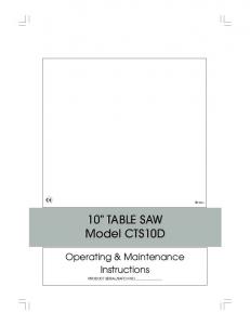 CTS10D Clarke Table Saw Manual - Clarke International