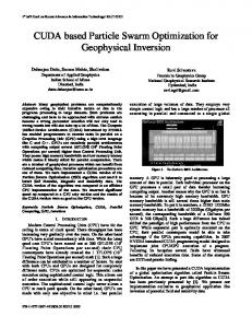 CUDA based Particle Swarm Optimization for ... - IEEE Xplore