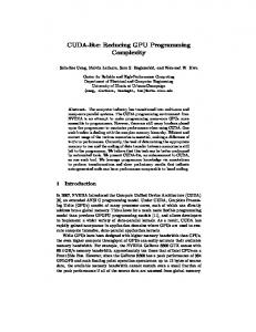 CUDA-lite: Reducing GPU Programming Complexity - IMPACT