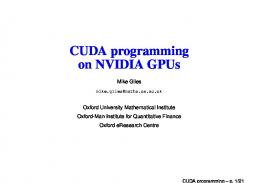 CUDA programming on NVIDIA GPUs