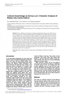 Cultural Assemblage as Genius Loci - SHS Web of Conferences