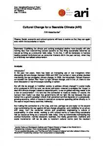 Cultural Change for a Bearable Climate (ARI)