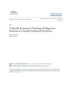 Culturally Responsive Teaching of Indigenous ... - ScholarWorks