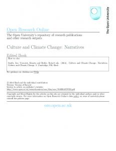 Culture and Climate Change: Narratives