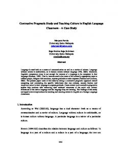 Culture in English Language Teaching