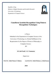 Cuneiform Symbols Recognition Using Pattern