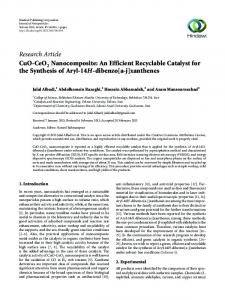 CuO-Nanocomposite: An Efficient Recyclable Catalyst for the