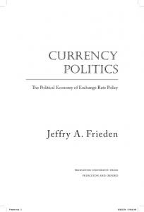 currency politics - Scholars at Harvard