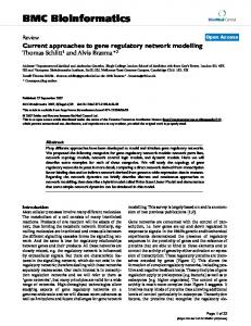 Current approaches to gene regulatory network modelling