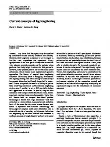 Current concepts of leg lengthening