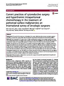 Current practices of cytoreductive surgery and hyperthermic ...