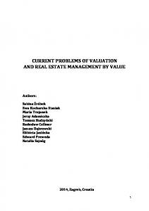 current problems of valuation and real estate