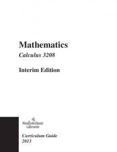 Curriculum Guide for Mathematics 3208