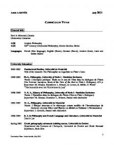 Curriculum Vitae - Carleton University