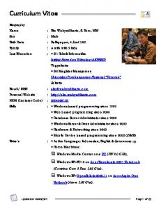 Curriculum Vitae - Eko Wahyudiharto